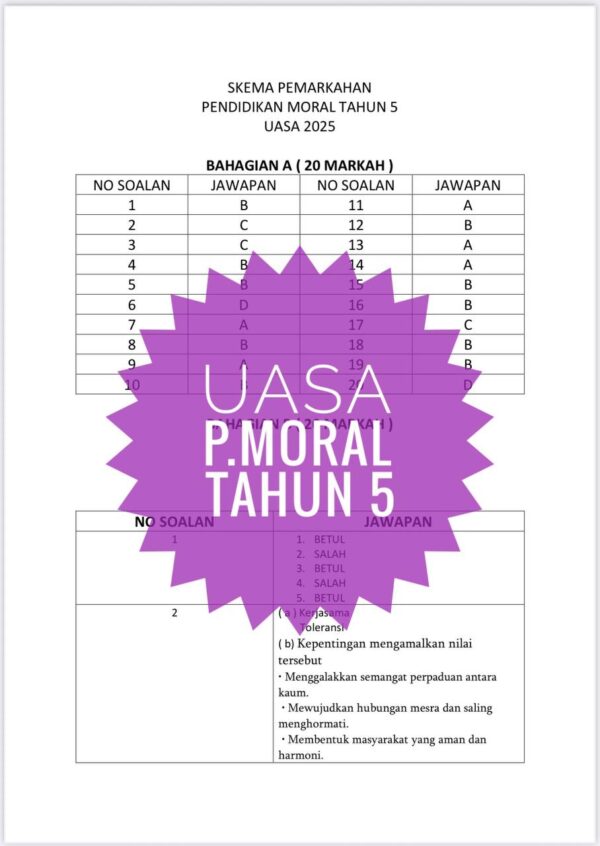 UASA - Pendidikan Moral Tahun 5 2025/2026 (Set 1B) - Image 5