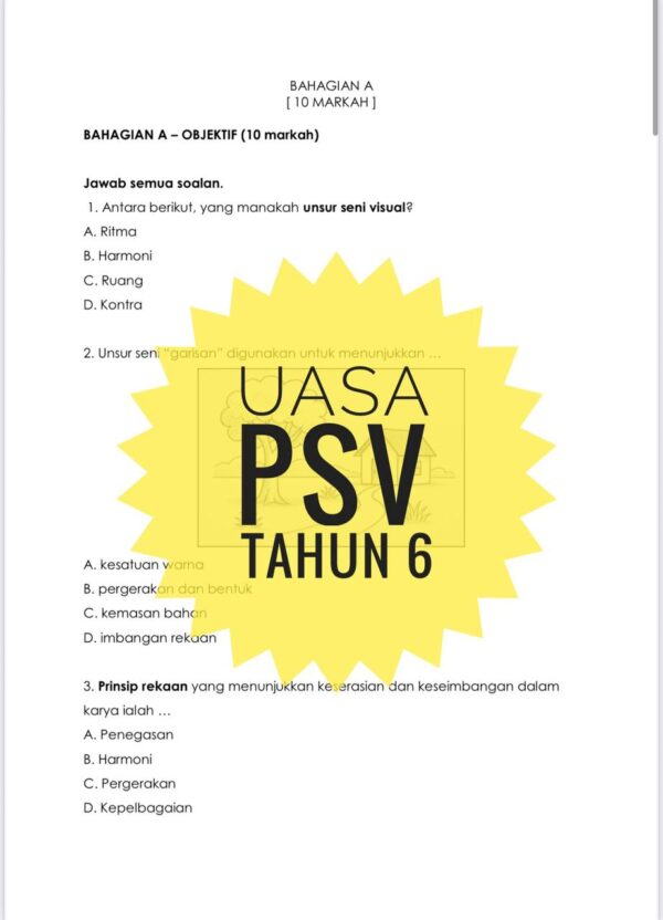 UASA - Pendidikan Seni Visual Tahun 6 2025/2026 (Set 1B) - Image 3