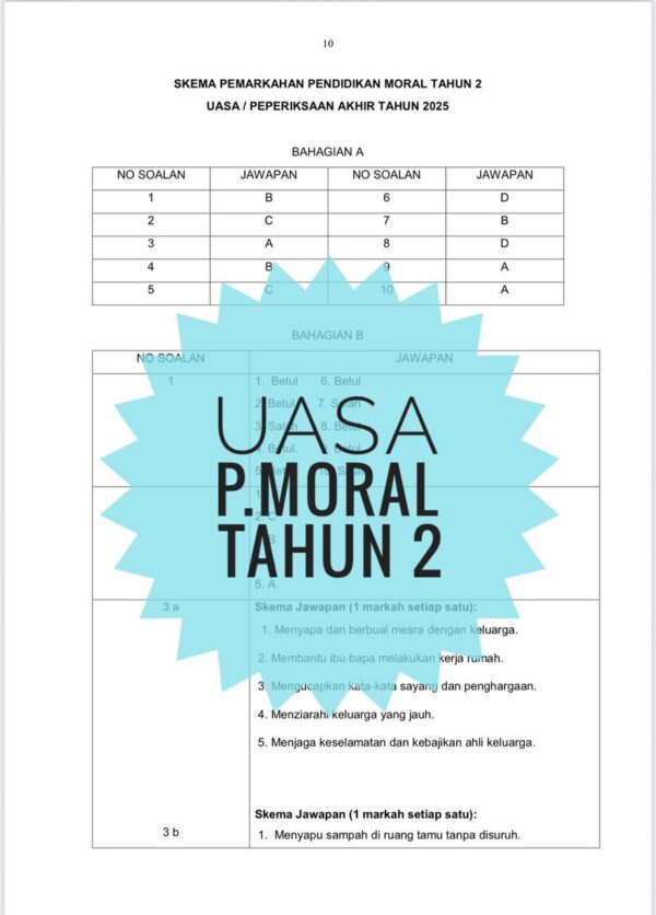 UASA - Pendidikan Moral Tahun 2 2025/2026 (Set 1A - JSU) - Image 7