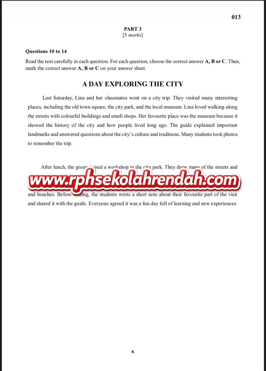 UPSA - Bahasa Inggeris Tahun 5 2026 (Set 2 - Soalan Sahaja) UPSA - Bahasa Inggeris Tahun 5 2026 (Set 2 - Soalan + JSU + JSI) - Image 4