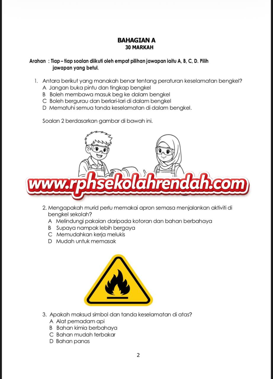 UPSA - Reka Bentuk Dan Teknologi Tahun 4 2026 (Set 1 - Soalan + JSU + JSI) UPSA - Reka Bentuk Dan Teknologi Tahun 4 2026 (Set 1 - Soalan + JSU + JSI) - Image 3