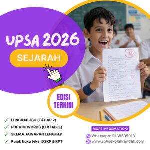 UPSA - Sejarah Tahun 4 2026 (Set 1 - Soalan + JSU) UPSA - Sejarah Tahun 4 2026 (Set 1 - Soalan + JSU)