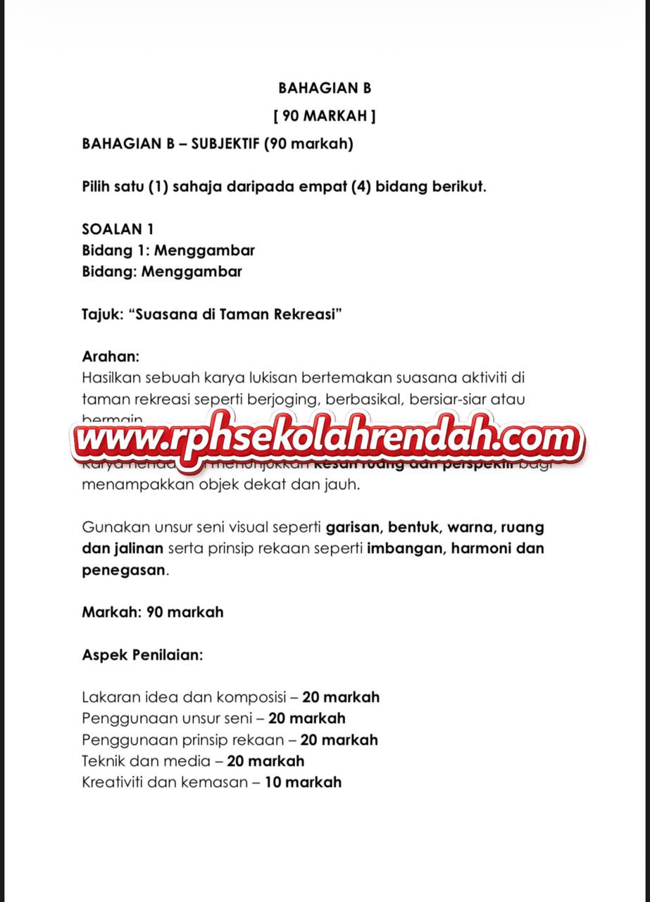 UPSA - Pendidikan Seni Visual Tahun 6 2026 (Set 1 - Soalan Sahaja) UPSA - Pendidikan Seni Visual Tahun 6 2026 (Set 1 - Soalan Sahaja) - Image 4