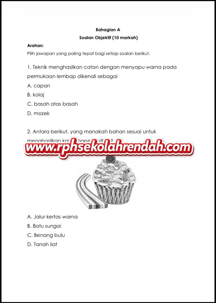 UPSA - Pendidikan Seni Visual Tahun 4 2026 (Set 1 - Soalan Sahaja) UPSA - Pendidikan Seni Visual Tahun 4 2026 (Set 1 - Soalan Sahaja) - Image 3