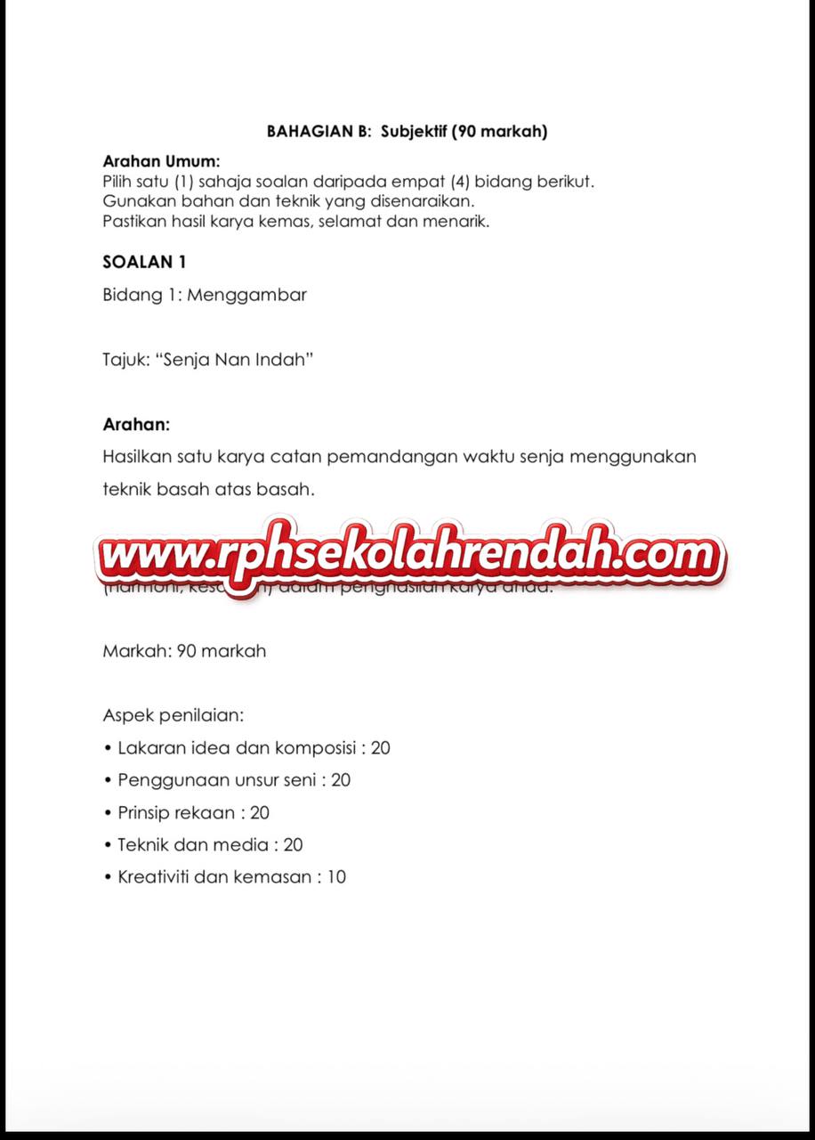 UPSA - Pendidikan Seni Visual Tahun 4 2026 (Set 1 - Soalan Sahaja) UPSA - Pendidikan Seni Visual Tahun 4 2026 (Set 1 - Soalan Sahaja) - Image 4