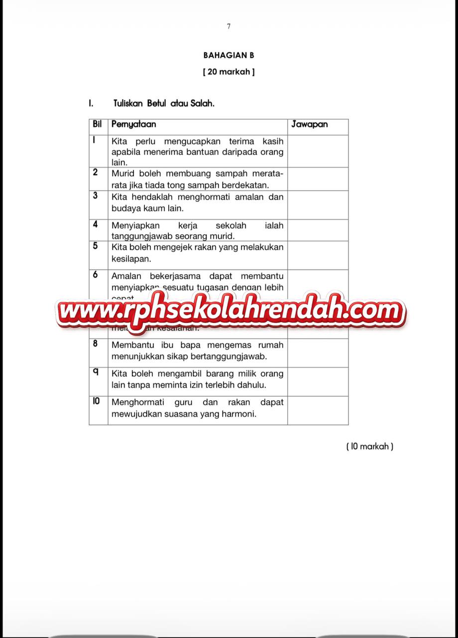 UPSA - Pendidikan Moral Tahun 4 2026 (Set 1 - Soalan Sahaja) UPSA - Pendidikan Moral Tahun 4 2026 (Set 1 - Soalan Sahaja) - Image 4