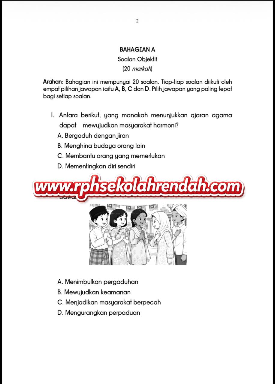 UPSA - Pendidikan Moral Tahun 5 2026 (Set 1 - Soalan Sahaja) UPSA - Pendidikan Moral Tahun 5 2026 (Set 1 - Soalan Sahaja) - Image 3