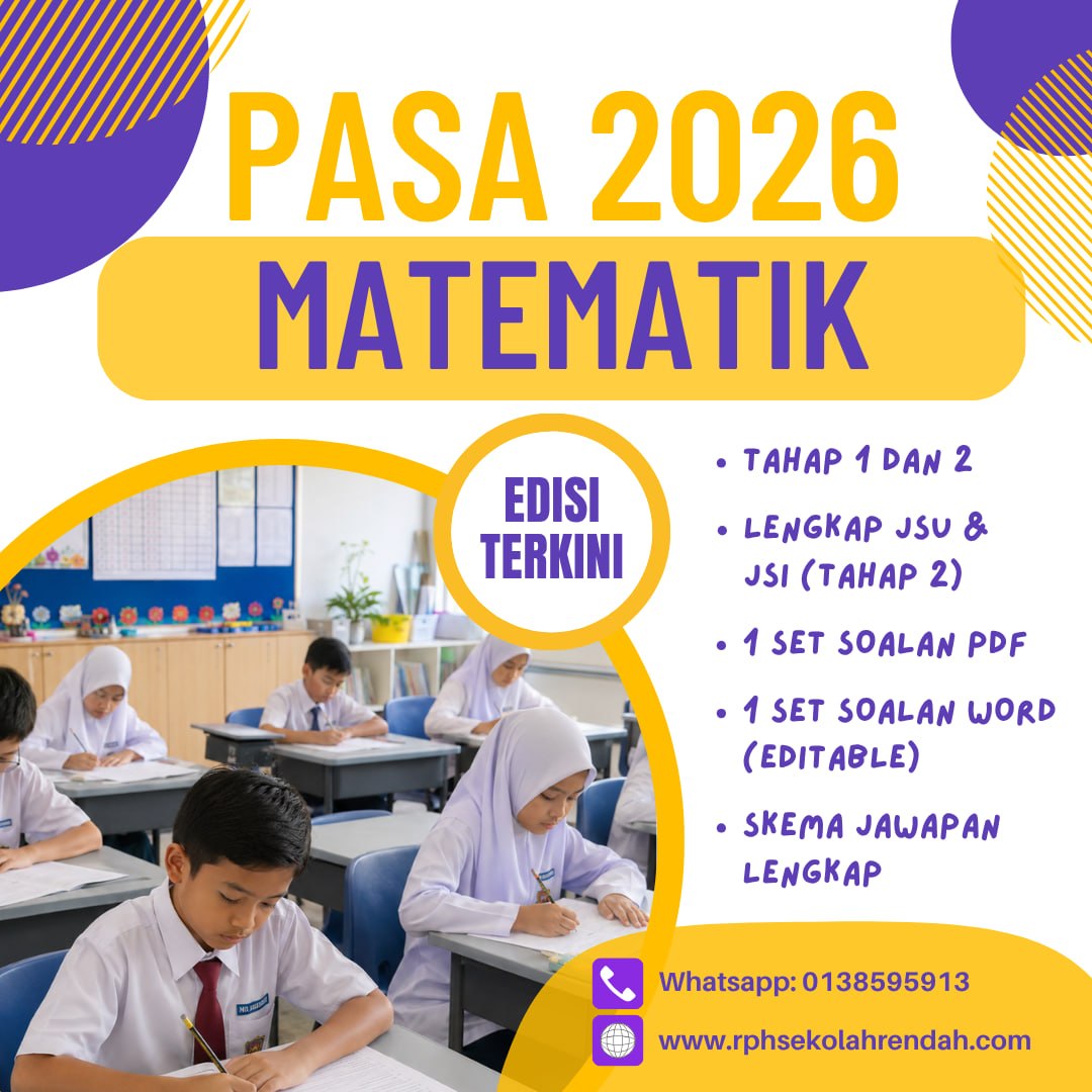 PASA - Matematik Tahun 1 2026 (Set 1 - Soalan Sahaja) PASA - Matematik Tahun 1 2026 (Set 2 - Soalan Sahaja)