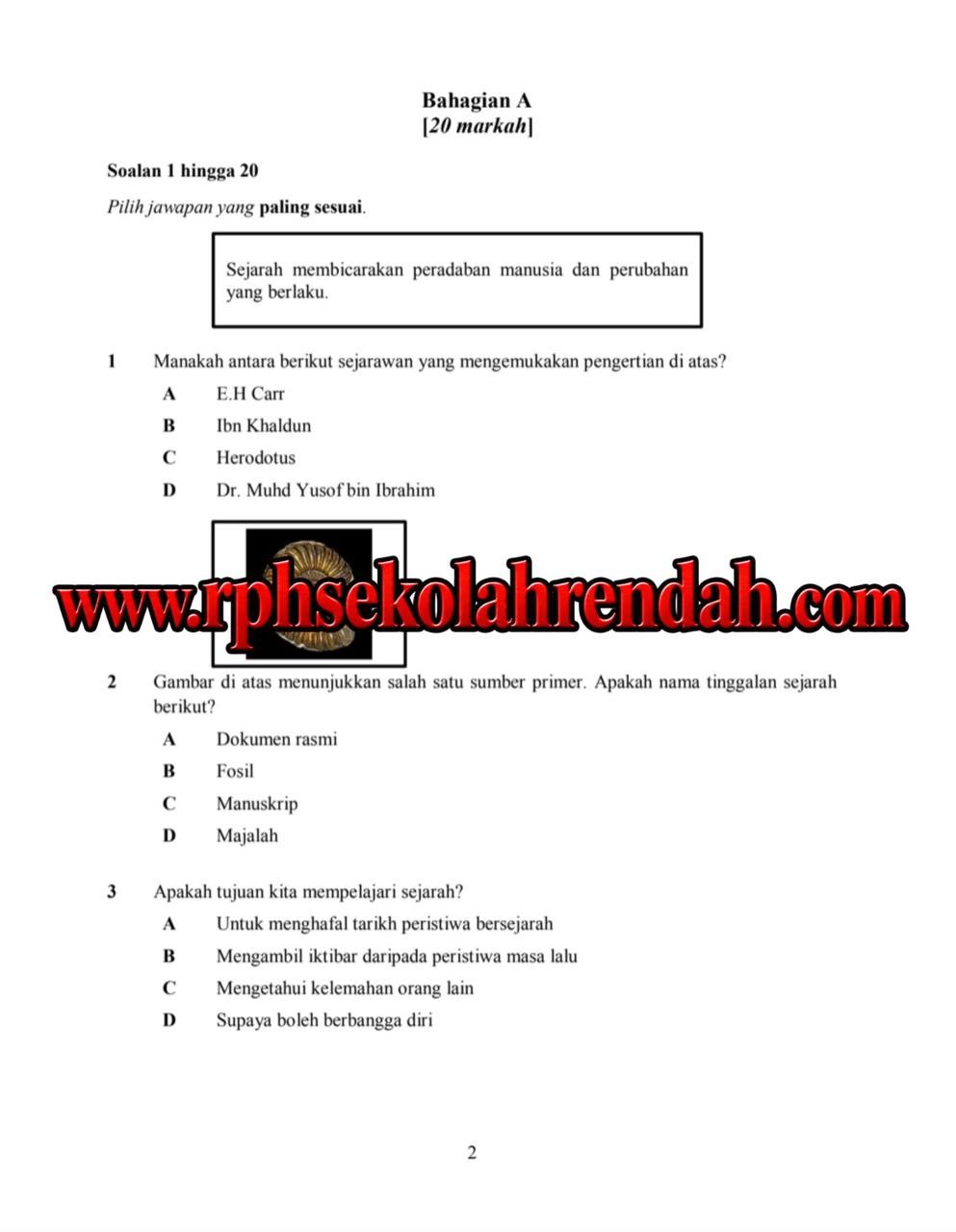 UASA - Sejarah Tahun 4 2026 (Set 2 - Soalan Sahaja) UASA - Sejarah Tahun 4 2026 (Set 2 - Soalan Sahaja) - Image 3