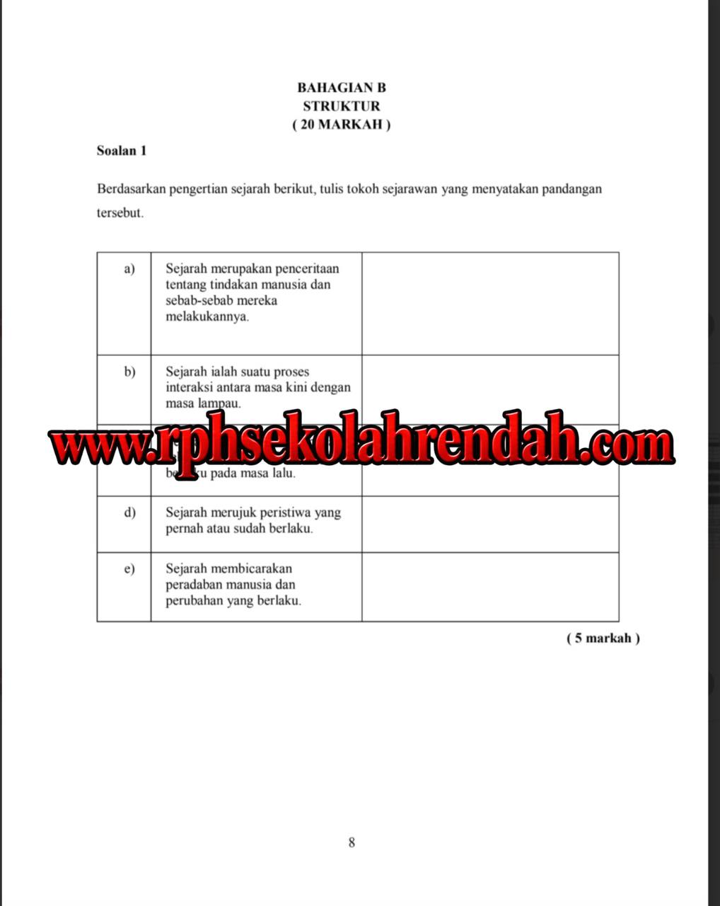 UASA - Sejarah Tahun 4 2026 (Set 2 - Soalan Sahaja) UASA - Sejarah Tahun 4 2026 (Set 2 - Soalan Sahaja) - Image 4
