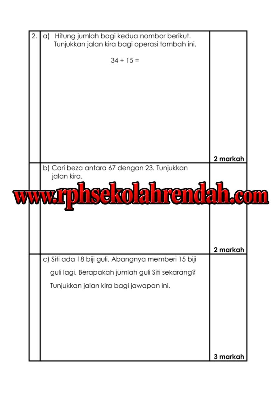PASA - Matematik Tahun 1 2026 (Set 1 - Soalan Sahaja) PASA - Matematik Tahun 1 2026 (Set 1 - Soalan Sahaja) - Image 4