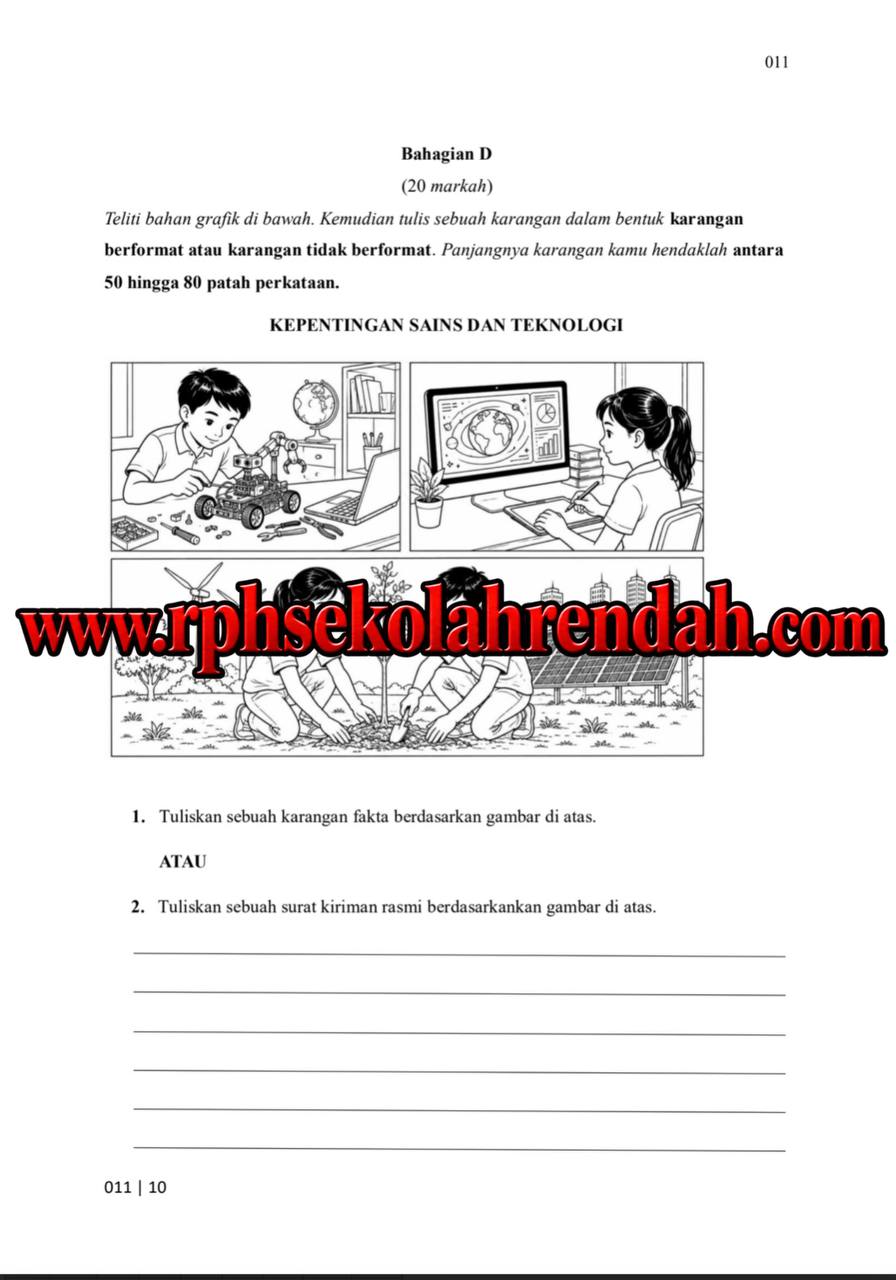 UASA - Bahasa Melayu Tahun 6 2026 (Set 1 - Soalan Sahaja) UASA - Bahasa Melayu Tahun 6 2026 (Set 1 - Soalan + JSU) - Image 6
