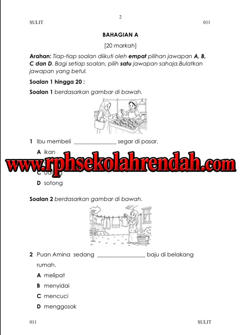 PASA - Bahasa Melayu Tahun 1 2026 (Set 1 - Soalan + JSU) PASA - Bahasa Melayu Tahun 1 2026 (Set 1 - Soalan + JSU) - Image 3