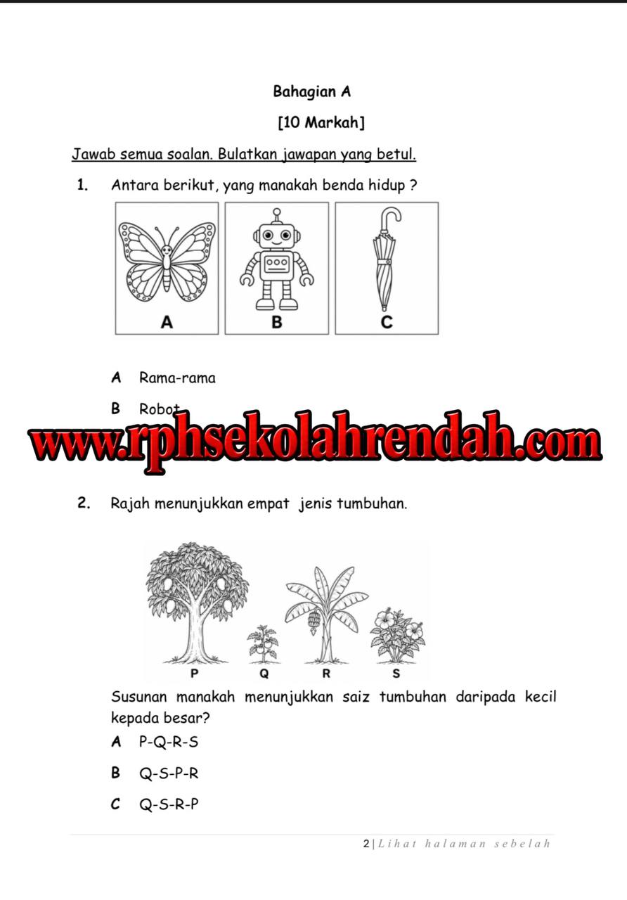PASA - Sains Tahun 1 2026 (Set 1 - Soalan Sahaja) PASA - Sains Tahun 1 2026 (Set 1 - Soalan Sahaja) - Image 3