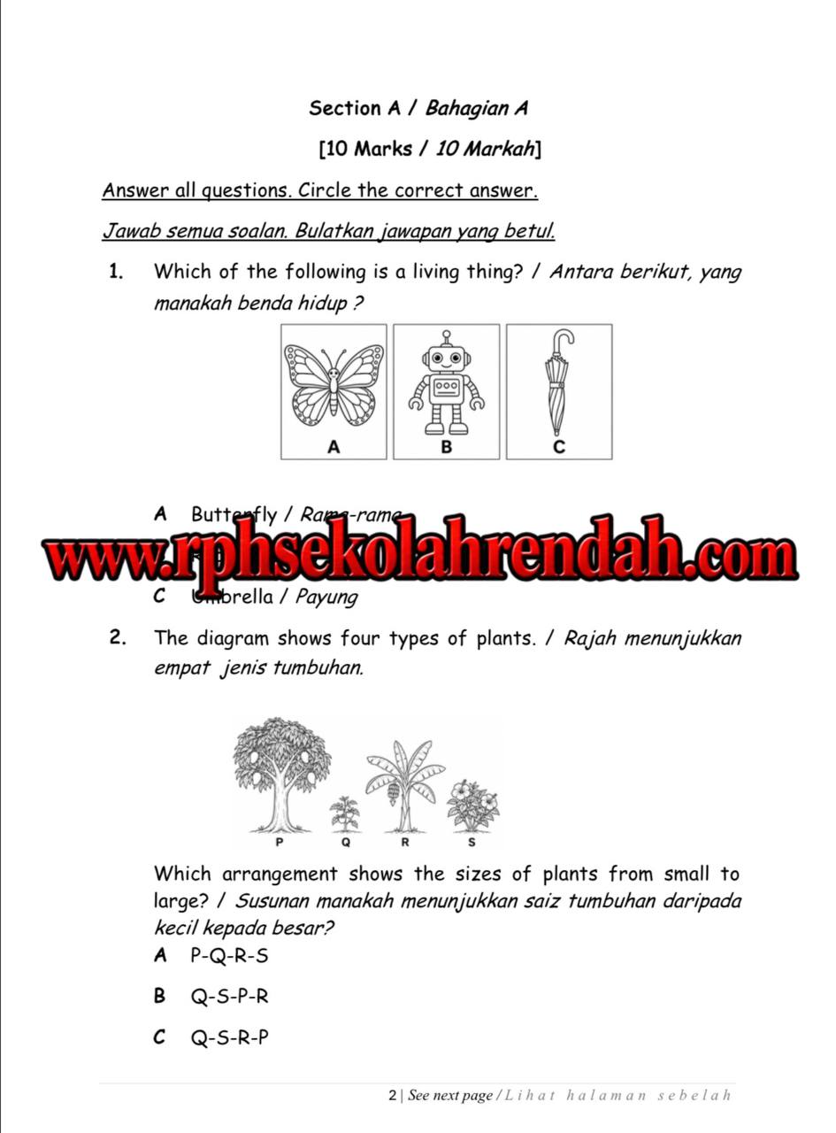 PASA - SCIENCE DLP YEAR 1 2026 (Set 1 - Soalan Sahaja) PASA - SCIENCE DLP YEAR 1 2026 (Set 1 - Soalan Sahaja) - Image 3