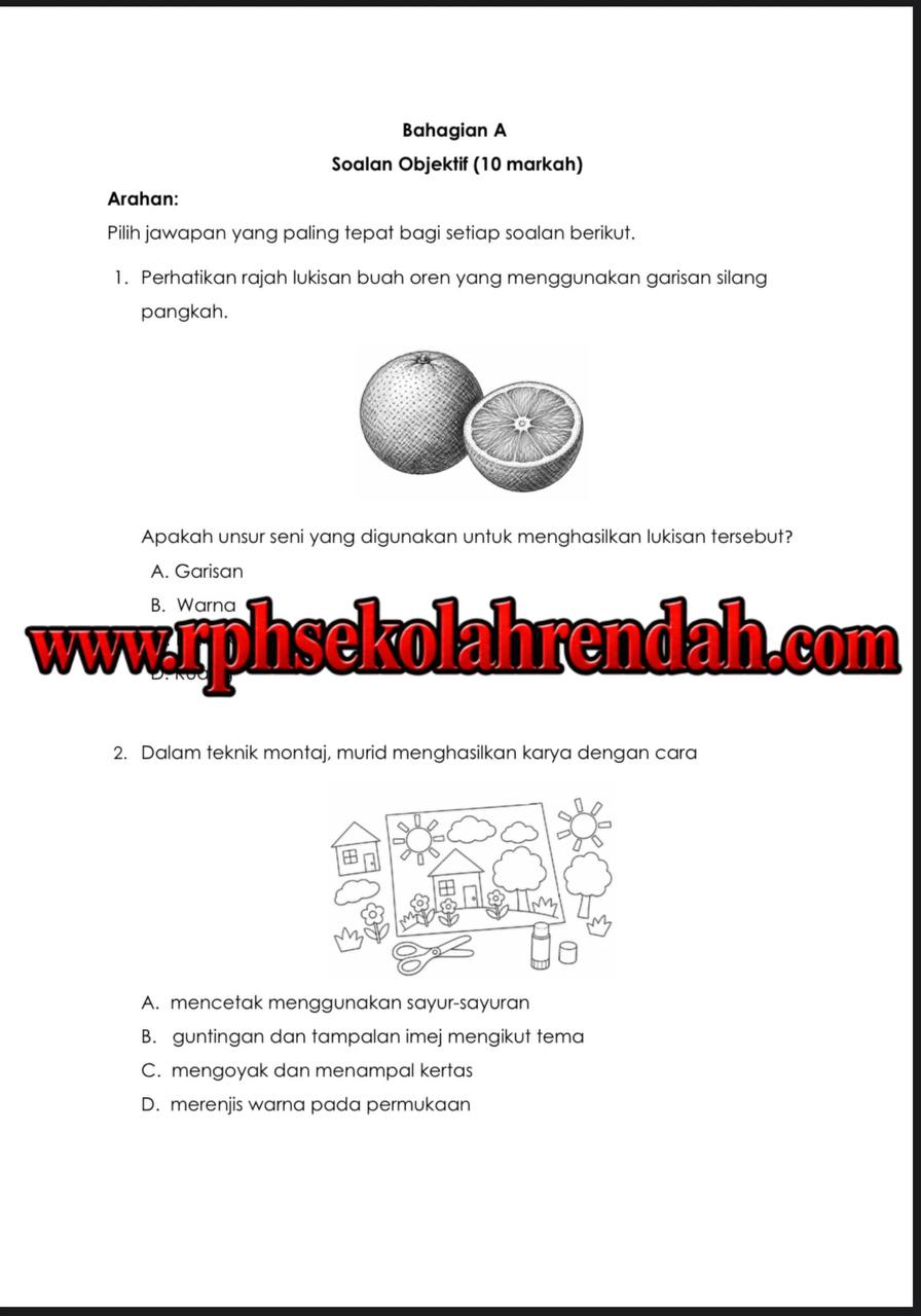 PASA - Pendidikan Seni Visual Tahun 3 2026 (Set 1 - Soalan Sahaja) PASA - Pendidikan Seni Visual Tahun 3 2026 (Set 1 - Soalan Sahaja) - Image 3