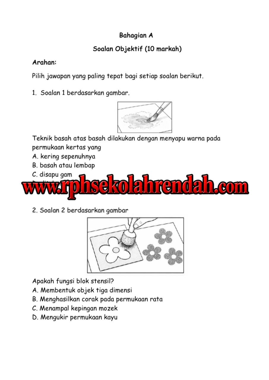 UASA - Pendidikan Seni Visual Tahun 4 2026 (Set 1 - Soalan Sahaja) UASA - Pendidikan Seni Visual Tahun 4 2026 (Set 1 - Soalan Sahaja) - Image 3