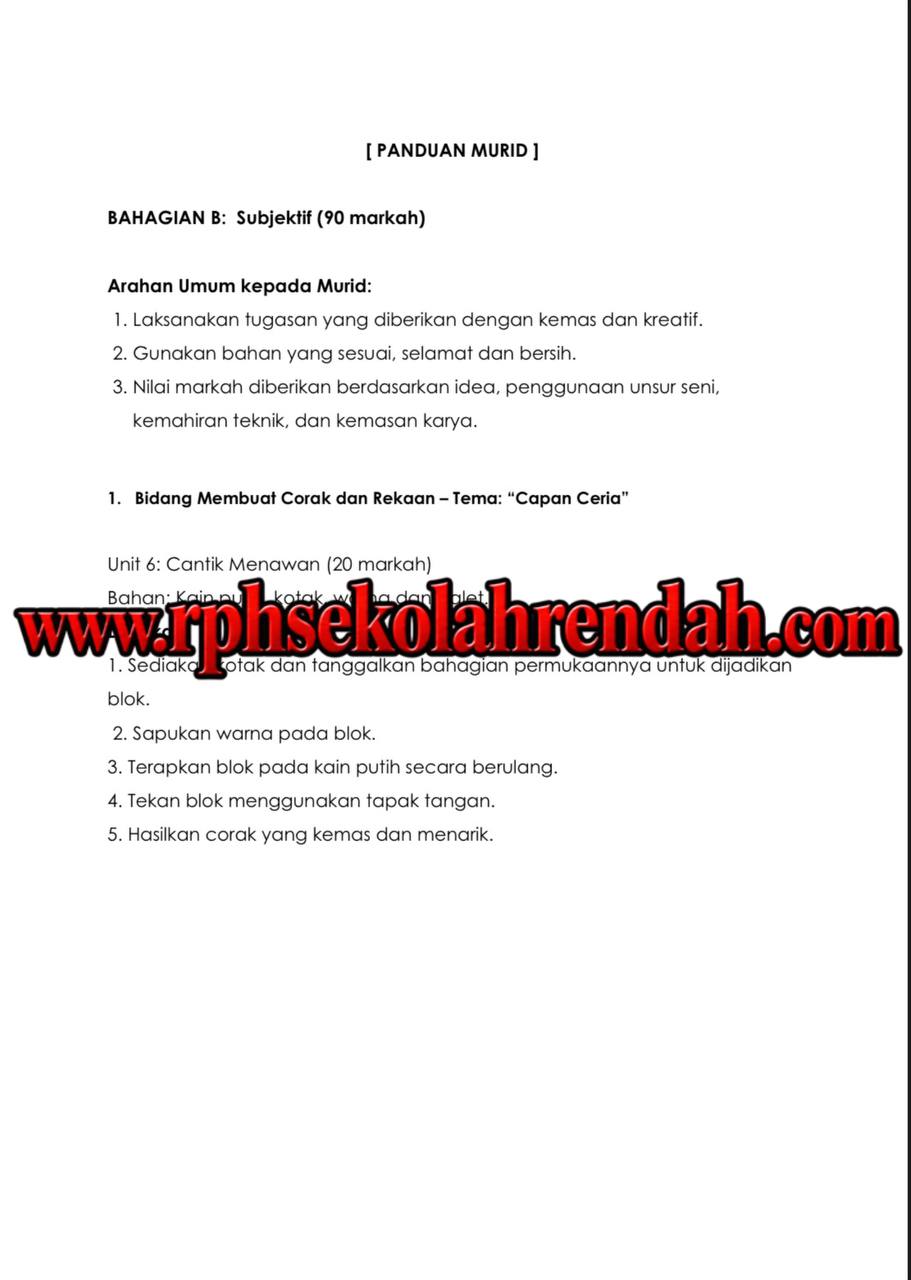 PASA - Pendidikan Seni Visual Tahun 2 2026 (Set 1 - Soalan Sahaja) PASA - Pendidikan Seni Visual Tahun 2 2026 (Set 1 - Soalan Sahaja) - Image 4